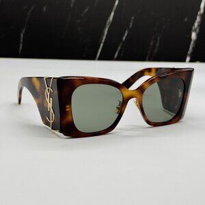 NEW SAINT LAURENT SLM119/F BLAZE 002 HAVANA WOMEN SUNGLASSES